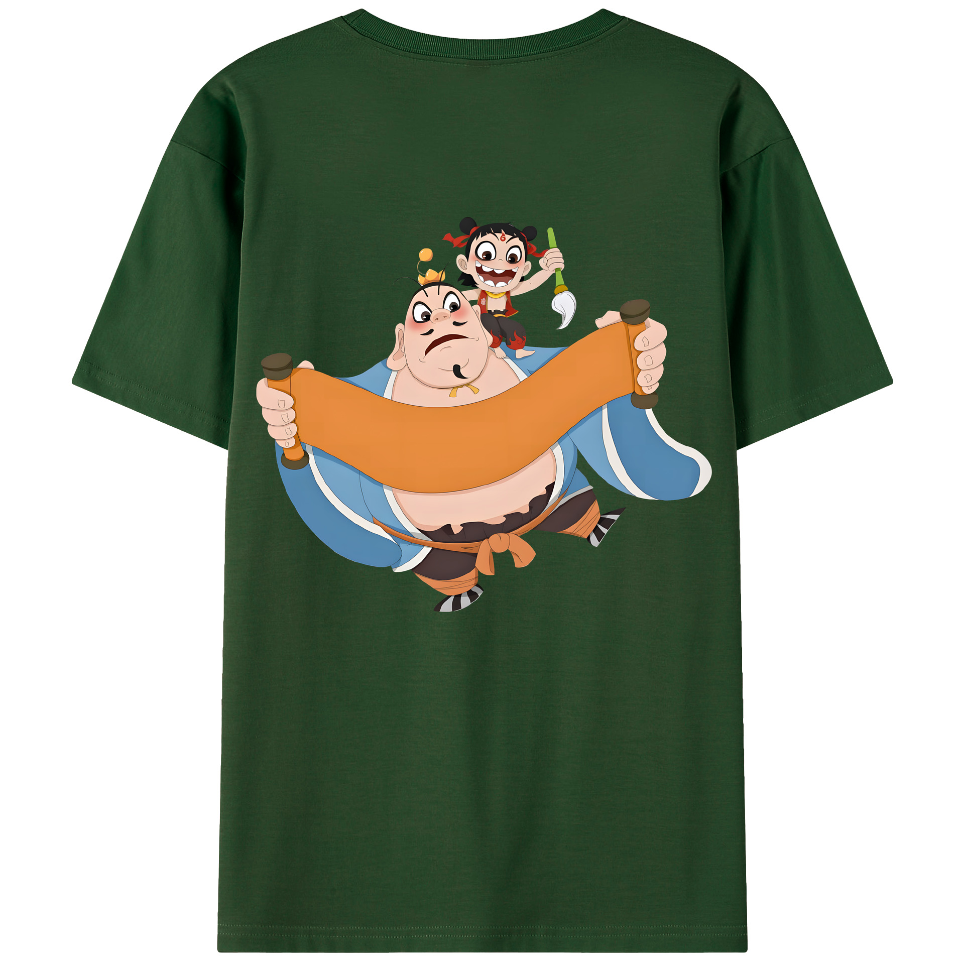 （画像用） Ne Zha 2 ナタ 魔童の大暴れ 綿100％半袖Tシャツ（背面プリント）